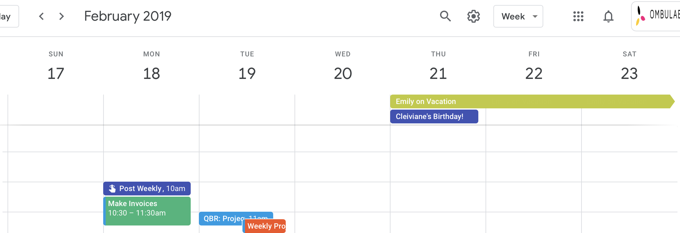 Shared Calendars